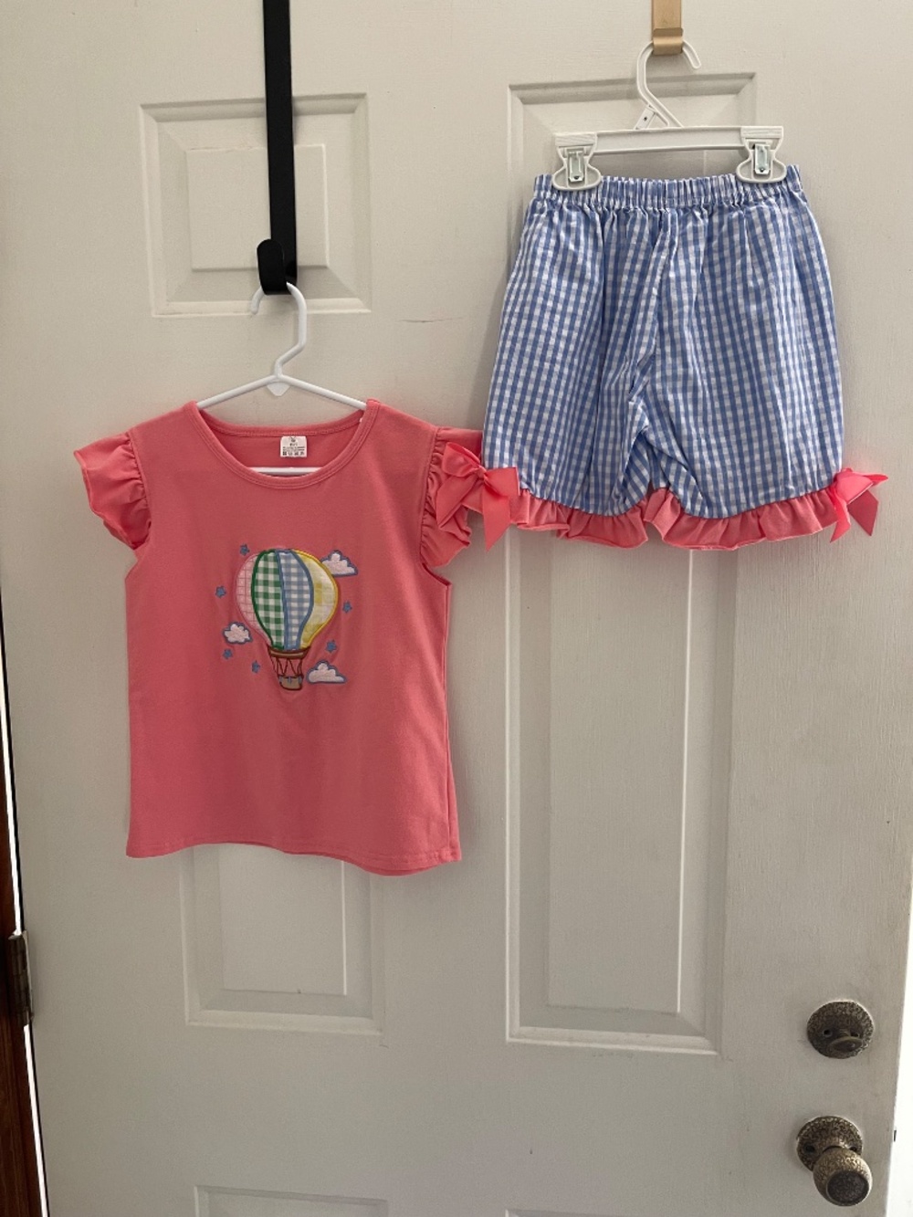 Boutique Girls Top and Shorts Set Hot Air Balloon 6T-7T